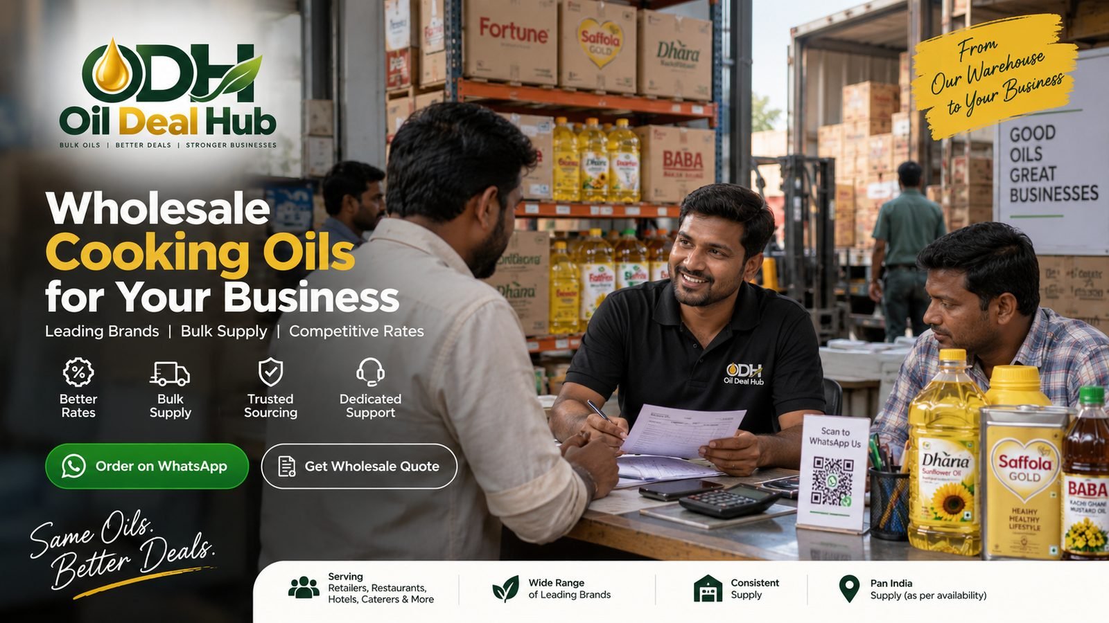 Oil Deal Hub — wholesale cooking oils for your business, bulk supply at competitive rates